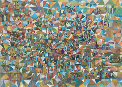 1.그리다, 장지에 분채 , 130cm✕95cm, 2016