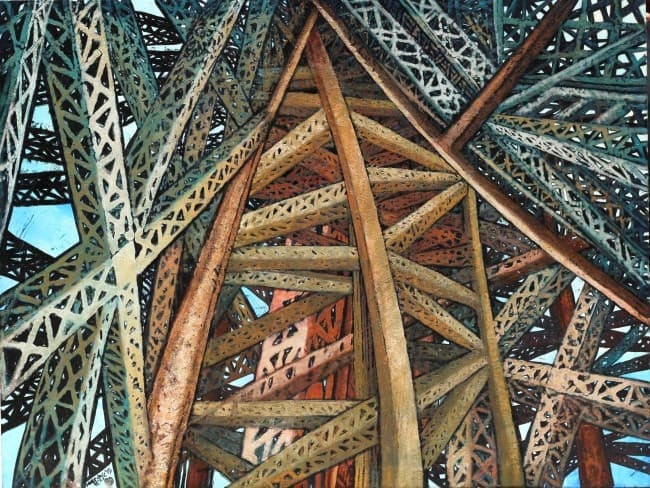 Nugroho Heri Cahyono, Going-to-the-sky, 90cm x 120cm, oil on canvas, 2015