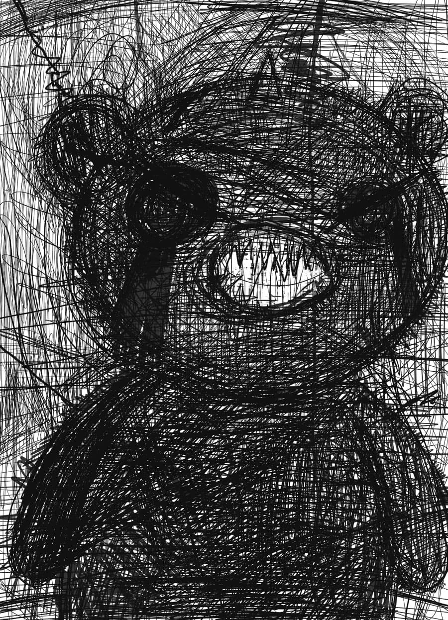 Yi HyunJoo, Brrrrr Black bear, Digital drawing, 30x42cm, 2017