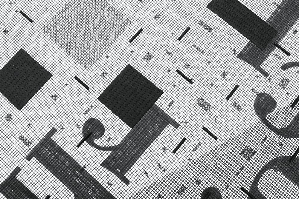 Composition 01 (detail)_paper, thread, ink_81×181㎝_2022
