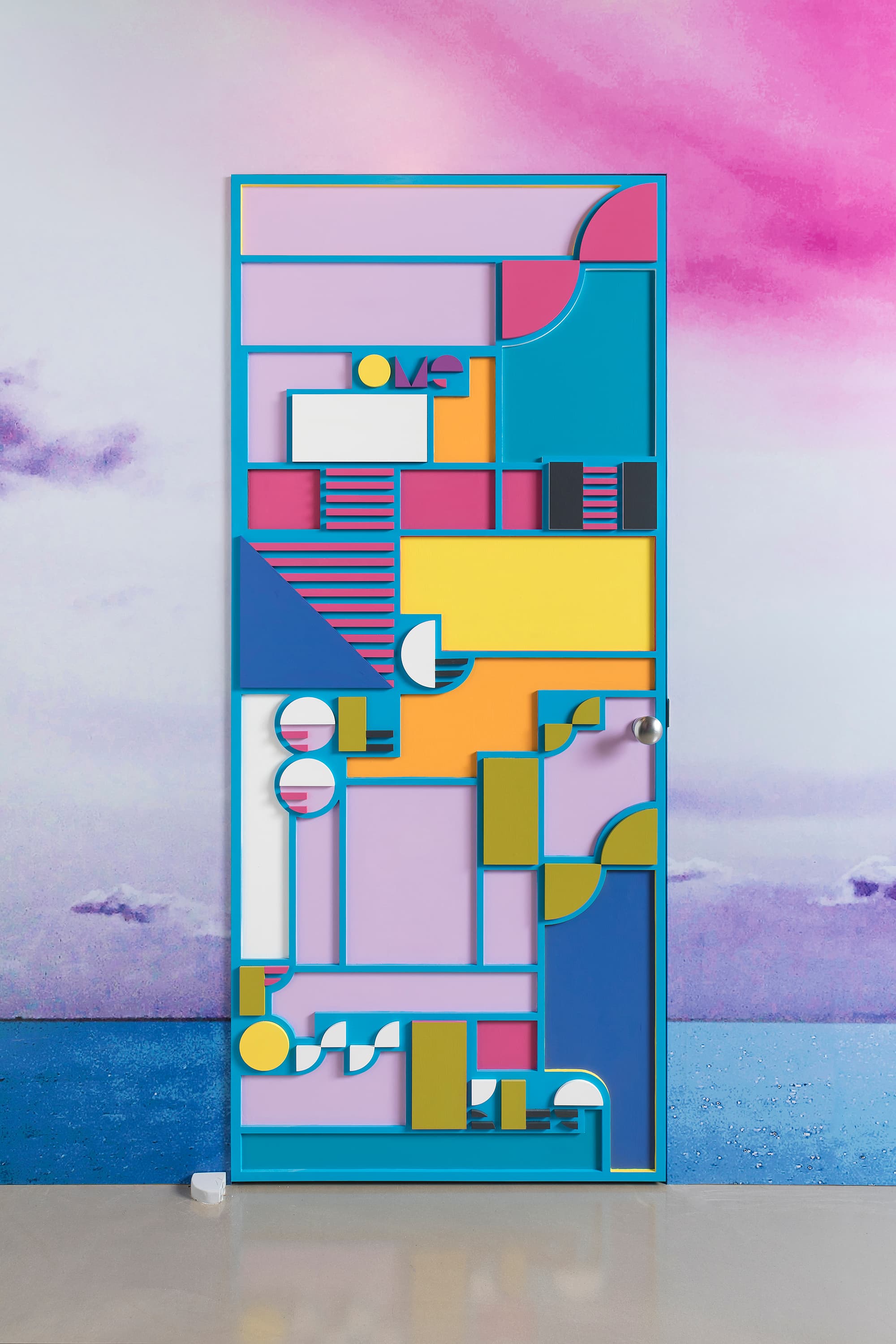 Something else is possible in Busan, 2020 acrylic latex velvet paint on MDF, plywood, PVC Cal, 210 x 90 x 4.5 cm
