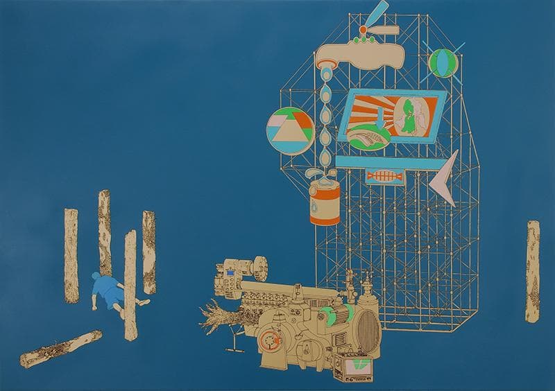 Forest Express, 60x85cm, colour on etched brass plate, 2016