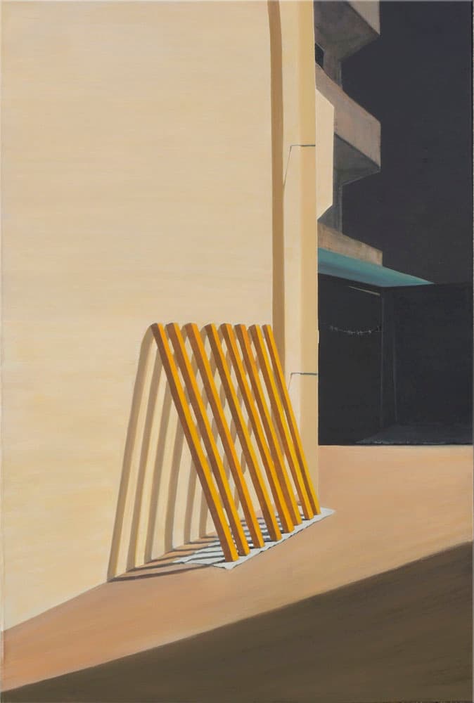 이현우, 줄 긋기(line up), 194 x 130cm, oil on canvas, 2018