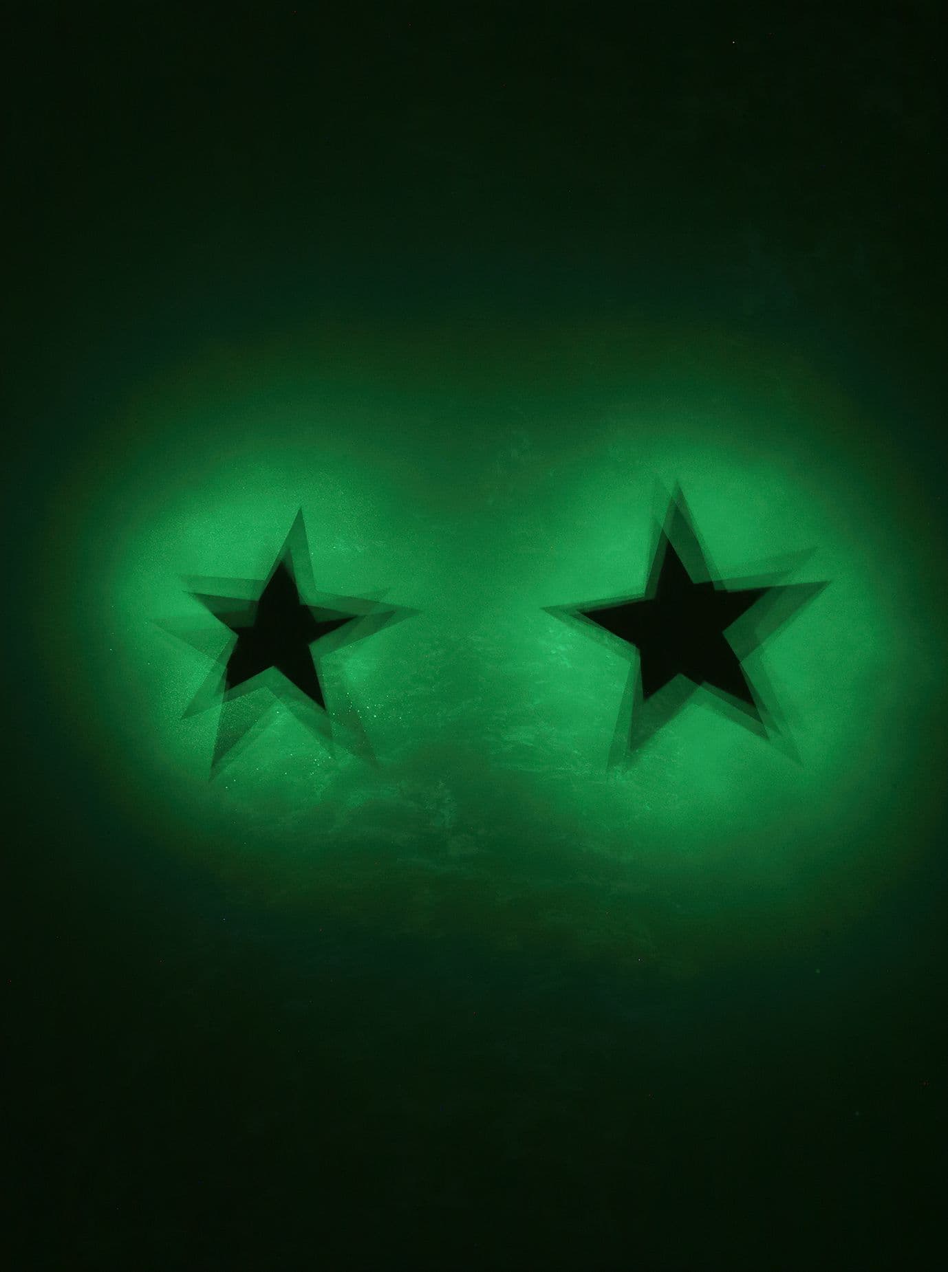 Koo Jeong A. Seven Stars, 2020, Phosphorescent pigment, acrylic painting on canvas, 200 x 150 x 4.5 cm. Courtesy of the artist & PKM Gallery.