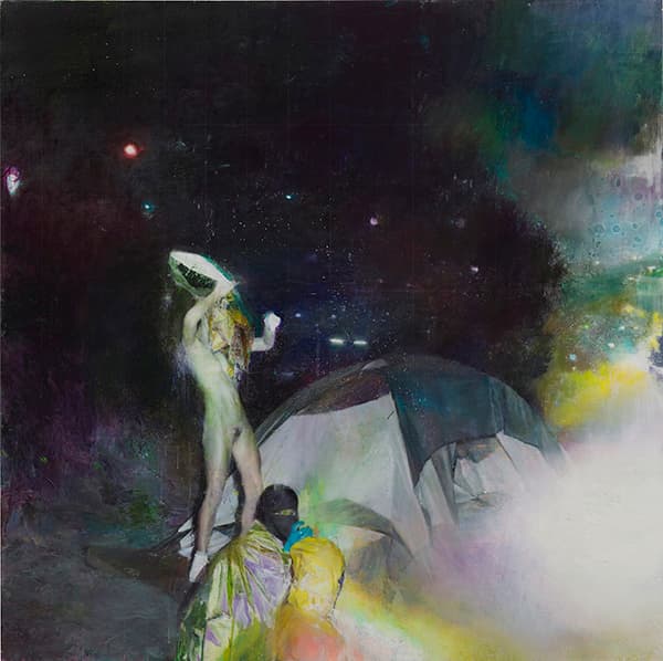 Justin Mortimer, It Is Here_Oil and Acrylic on Canvas_214x214cm_2016