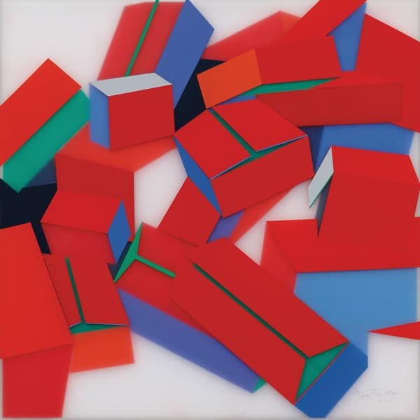 김봉태, Accumulation 2015-119, 2015, Acrylic & tape on frosted plexiglass, 100x100cm