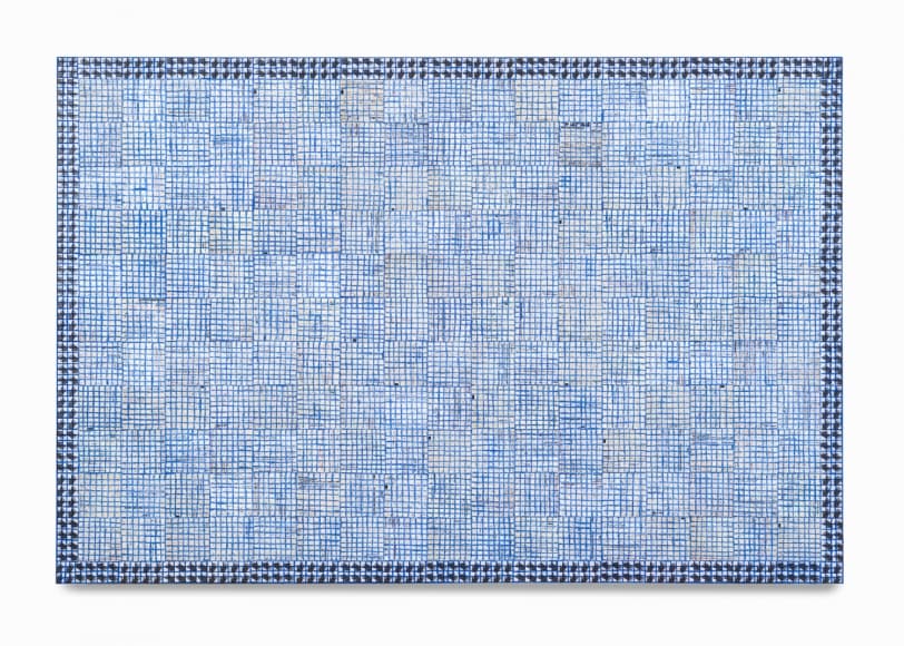 MCARTHUR BINION, Hand:Work, 2019, Oil paint stick and paper on board, 48 x 72 inches, 121.9 x 182.9 cm