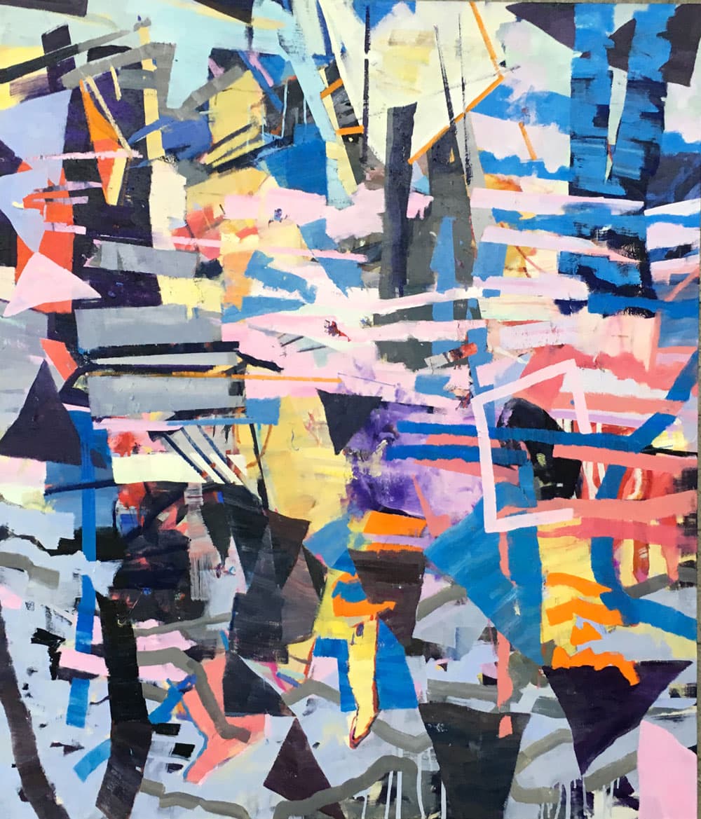 얕게 가라앉은, 아사천에 유채, 140x120cm, 2016
