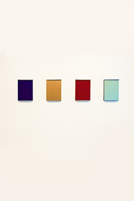 IMI KNOEBEL, Tafel DCCXXXV, Tafel DCCXXXⅥ, Tafel DCCXXXIII, Tafel DCCXLIII, 2016, Acrylic on Aluminium, 35.7 x 25.4 x 4.3 cm