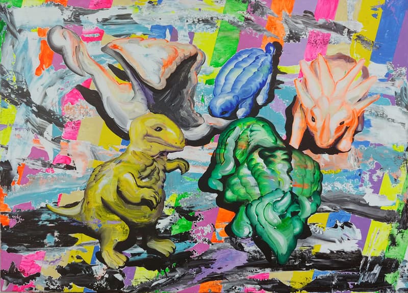 이세준, <길에서 주운 것들> 캔버스 위에 아크릴, 65.5x90.9cm, 2019