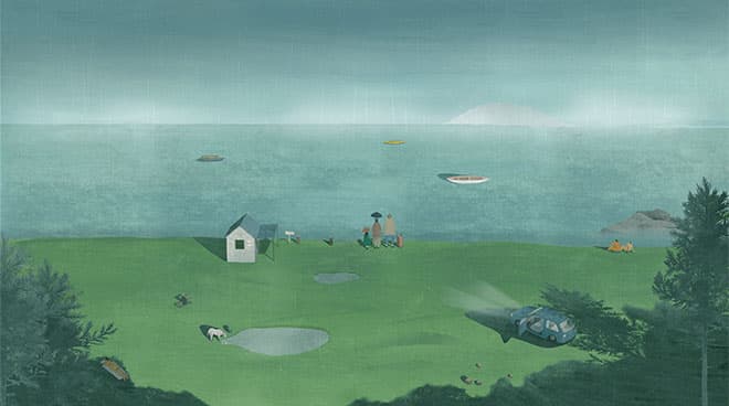 김영준, 1월의 장마, 2015, 4k Looping Animation, 1채널 비디오