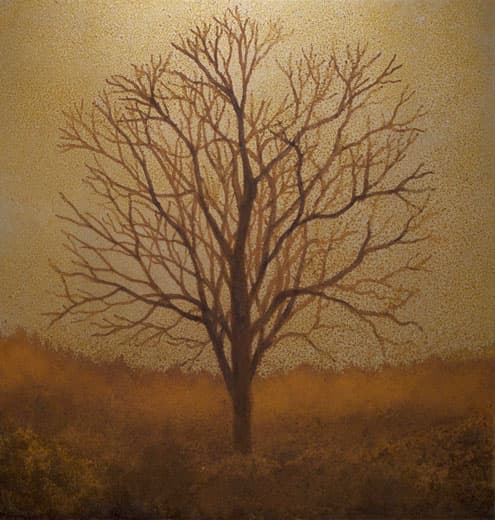 Yasuka M, 그 나무로 가는 길 あの木への道, 철판에 녹, H530×W455mm, 2017