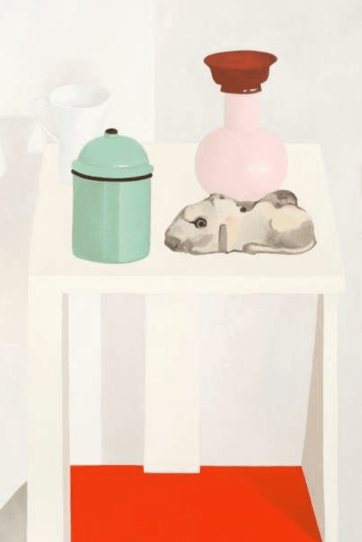 Nathalie Du Pasquier, On a Table Again, 2018, oil on canvas, 150x100cm