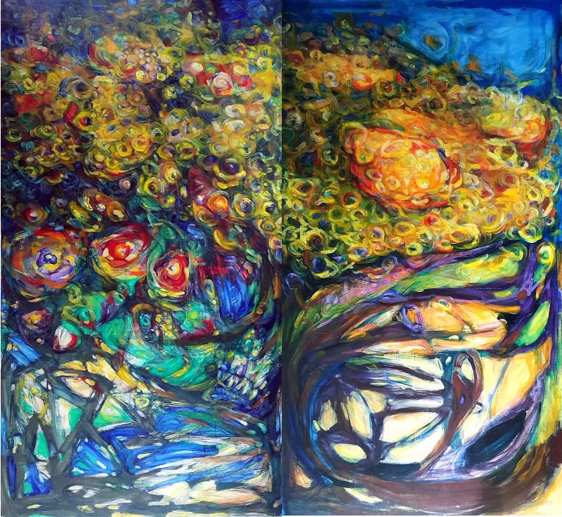 홍영숙, <Shaking Bouquet>, oil on canvas, 208x203cm, 2015