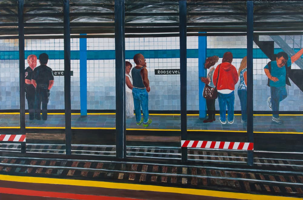 Roosevelt station,303 x457cm,Acrylic on cotton, 2013,2015