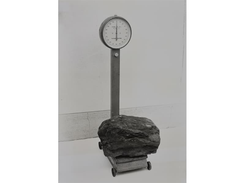 곽덕준, 계량기와 돌, 1970, Print on wooden panel, 100x70cm