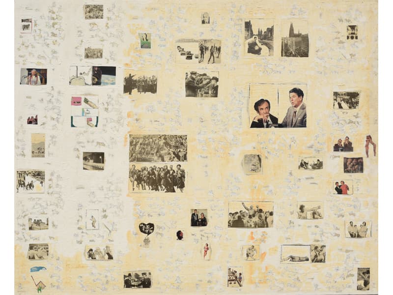 곽덕준, 타임 1985.4.29, 1985, 캔버스에 타임지, 유채, 드로잉, 130.3x162cm