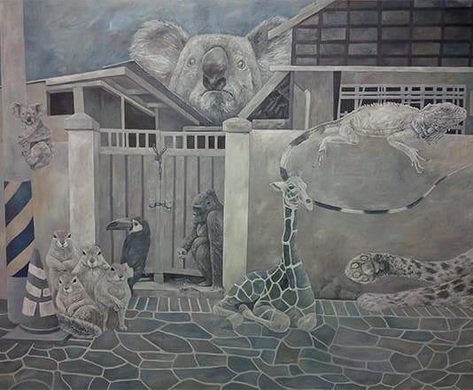 정현성, playground, 2014, oil on canvas, 193.9×130.3cm