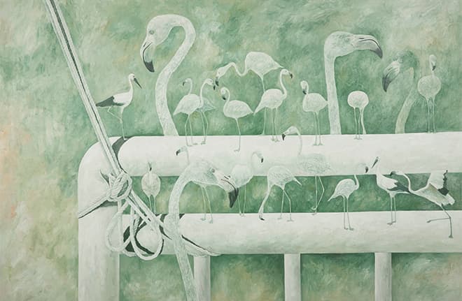 정현성, playground, 2014, oil on canvas, 193.9×130.3cm