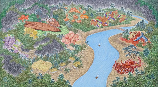Delicious Scape, 2014, 장지에 채색, 76x134cm