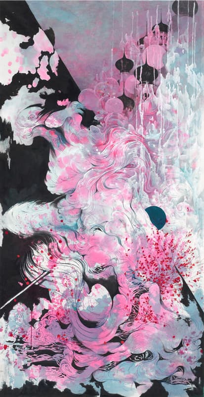기민정, <"사랑." 하고 올란도는 말했다.>_한지에 채색_143x73cm_2017