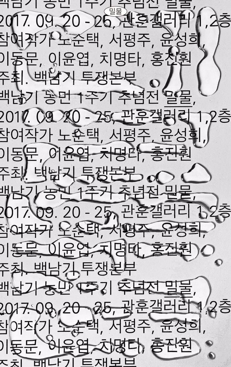 백남기 농민 1주기 추념전 밀물 1
