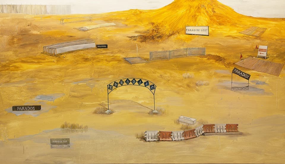김라연, 파라다이스의 거리 Ⅰ, oil on canvas, 193.9 x 112.1cm, 2016