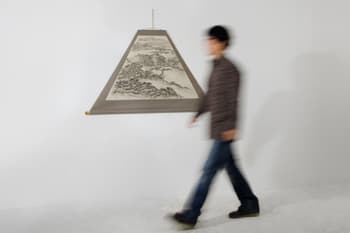 저용량 두루마리 산수_장지 위에 먹,변형 족자_139x88cm_2011