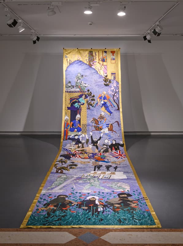 Khadim Ali, <무제 13>, '악의 꽃' 중에서, 2019, 천에 자수, 염색, 662 x 153 cm, Courtesy the artist and Milani Gallery, Brisbane