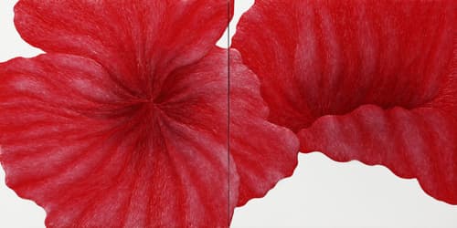 나진숙 JeanRah <The Silver Wave-Red & White Flower 2015-2> resin, acrylic on board, 200x100x5cm, 2015