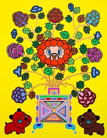 아트놈, 가지화조도, 2017, Acrylic on Canvas, 116.8x91cm