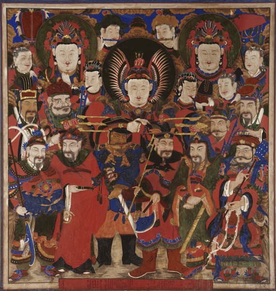 문성, 만총, 정연 외 10인, <신중도神衆圖>, 1907, 면에 채색,  181.7x171.2㎝, 신원사 소장