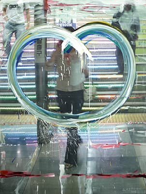 LEE KUN-YONG, The method of Drawing 76-3-08-For Women, 2008, Photo and Acrylic on canvas, 260 x 200 cm
