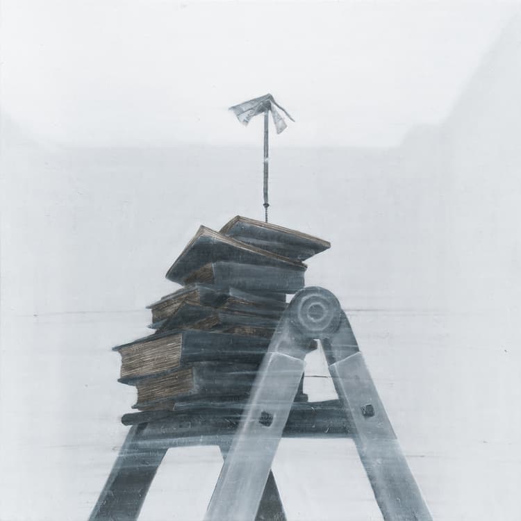 정덕현, 자식새끼, 2016, 종이에 먹, 호분, 겔 미디엄, 130x130cm