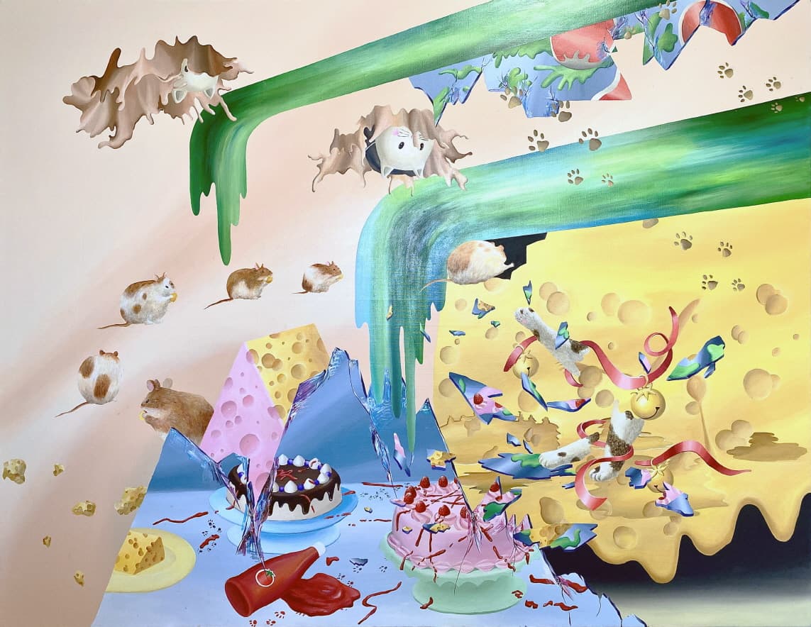 남택경, 톰과 제리, 캔버스에 아크릴, 145㎝×112㎝, 2020
