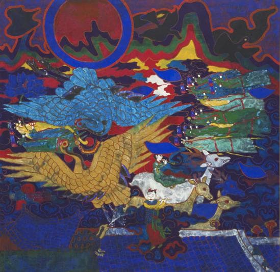 박생광, 해질녘_1979 Ink, Color on paper_136 x 137cm