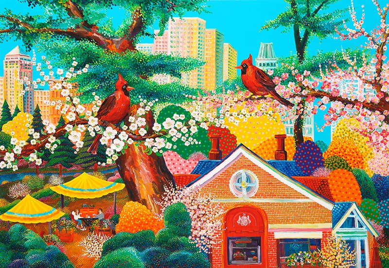 김덕기, 뉴욕-카디널이 보이는 풍경, 2017, 112.1 X 162.2cm, Acrylic on Canvas