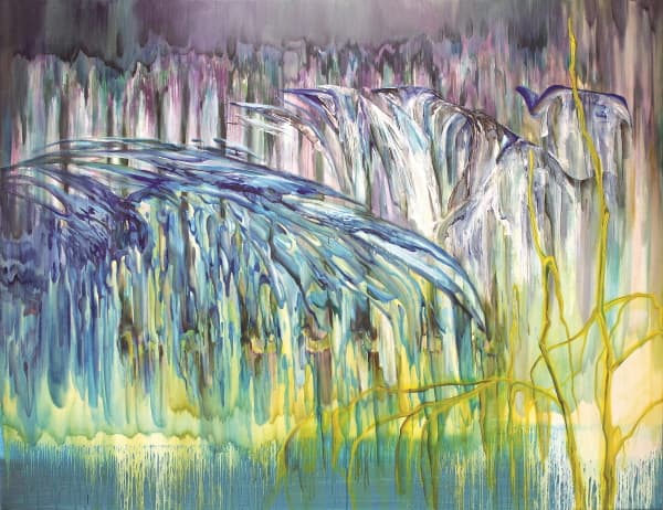 <흐르듯 내리듯>, oil on canvas, 145.5×112.1cm, 2016