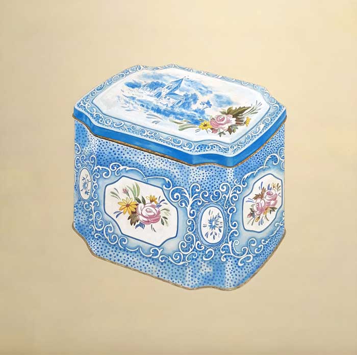 황현숙, A blue candy case 2019 Ink, Korean color on Korean paper 100×100cm