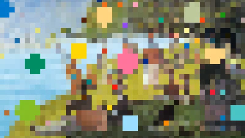 이이남, 아니에르에서의 물놀이-시각착오(Bathers at Asnieres-OpticalI Illusion), 2018, LED TV, 14min 59sec
