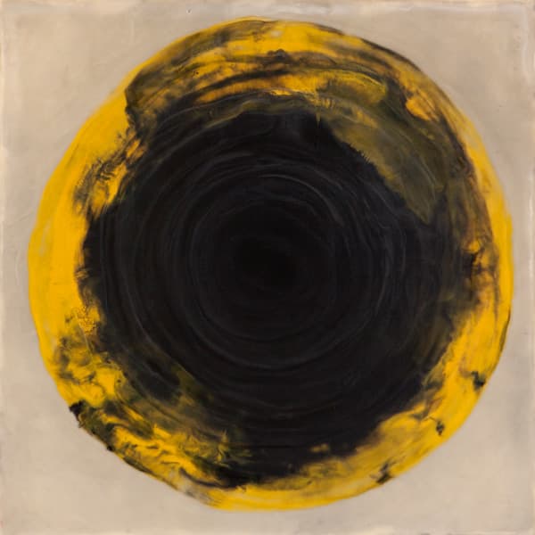 정진서, In Black_18, 91x91cm, encaustic on woodpanel, 2018