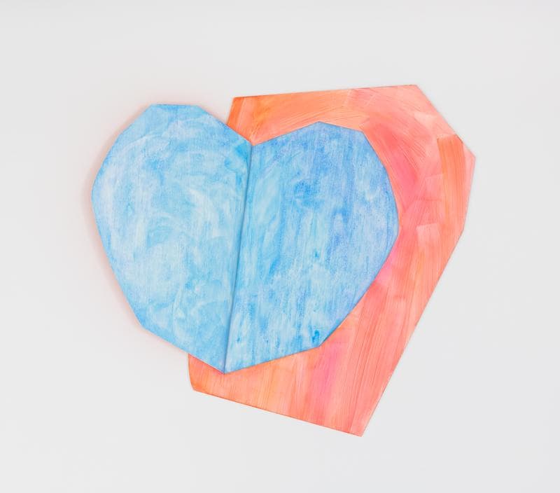 Wonwoo Lee. Heart02, 2017. Steel, paint, acrylic, Version of 3, 128 x 109 cm. Courtesy of the artist and PKM Gallery.