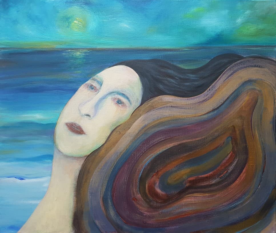 변경희, 슬픈 베개 53.0×45.5cm_acrylic on canvas 2017