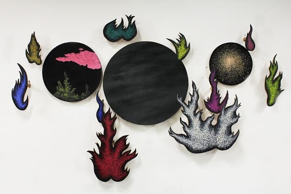백승섭, <흔적의 기록>, 한지에 콘테, 과슈, 150x300cm, 2018 ⓒ백승섭