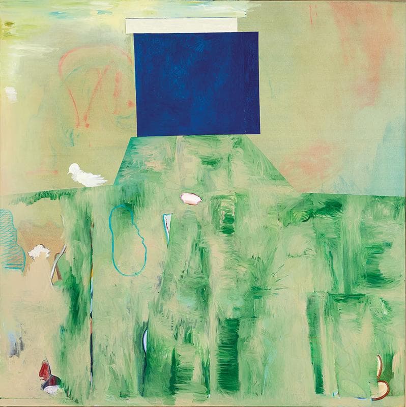 Hyunjin Bek. Something Resembling a Bird, With This Exact Overhead View as the Reference Point, 2014-2015. Oil on canvas, 131.5 x 131.5 cm. Courtesy o