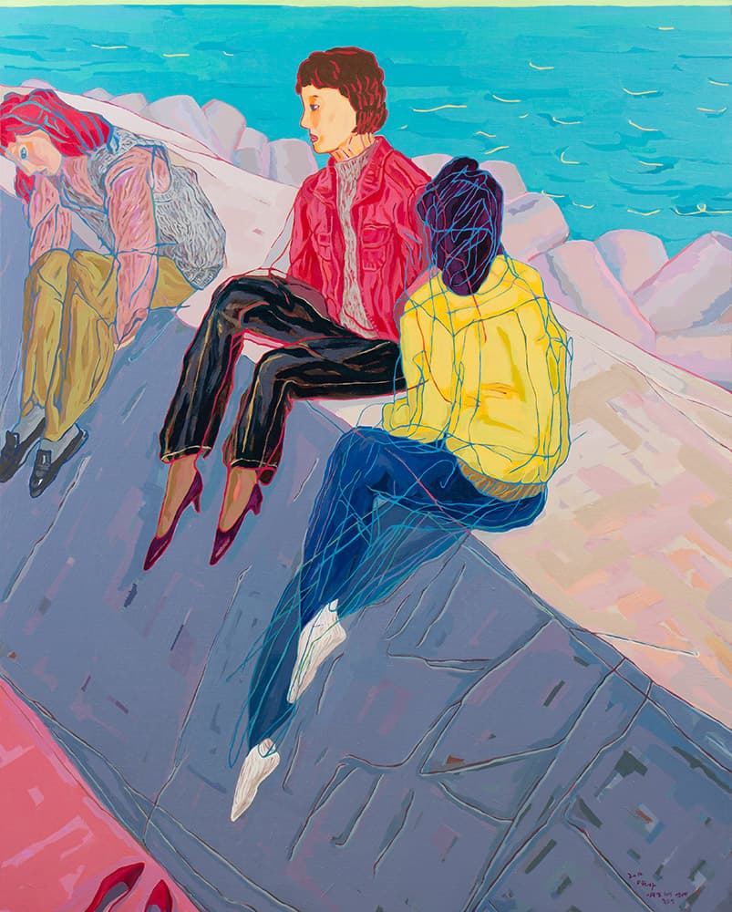 방정아, 아무말 하지 않아서 좋았어, 162*130cm, 캔버스에 아크릴, 2016