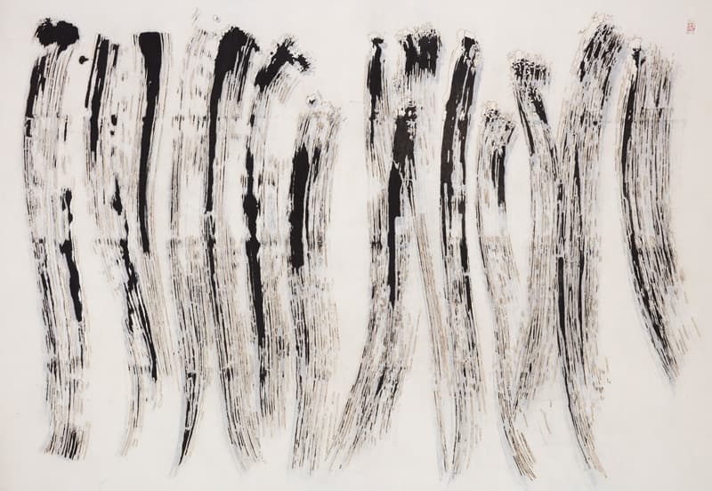 Minjung Kim, Phasing, 2017, mixed media on mulberry Hanji paper, 143 x 206 cm