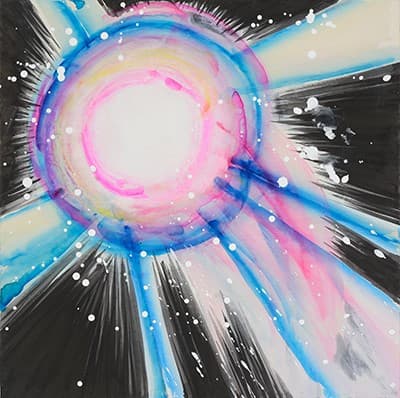 오경진, 천리안, 30x30cm, 장지에 수묵채색, 2019