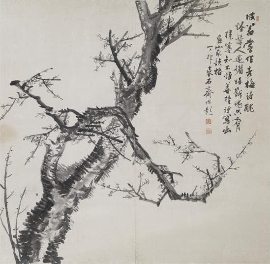 서병오_노매(老梅)_1927 ink on paper_131×128cm Daegu Art Museum Collection