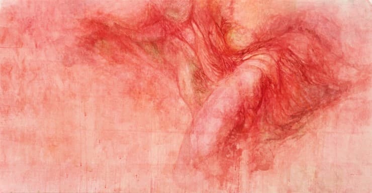생의 의지, 순지에 혼합재료, 75x140cm, 2016